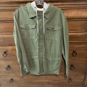 Carbon Green Military Field Jacket with Hood